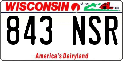 WI license plate 843NSR