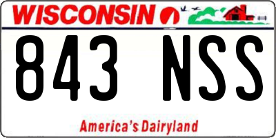 WI license plate 843NSS