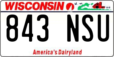WI license plate 843NSU