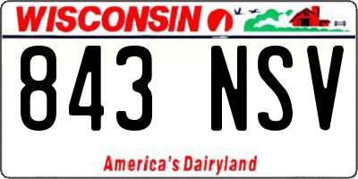 WI license plate 843NSV