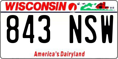 WI license plate 843NSW