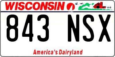 WI license plate 843NSX