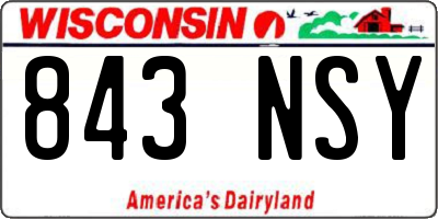WI license plate 843NSY