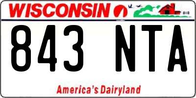 WI license plate 843NTA