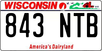 WI license plate 843NTB