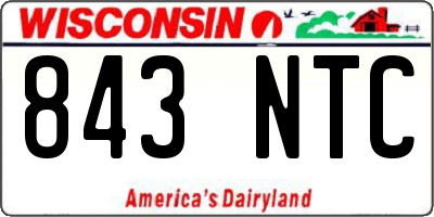 WI license plate 843NTC