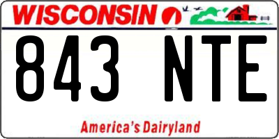 WI license plate 843NTE