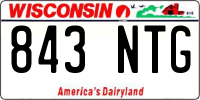 WI license plate 843NTG