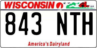 WI license plate 843NTH