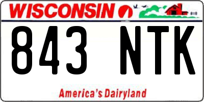 WI license plate 843NTK