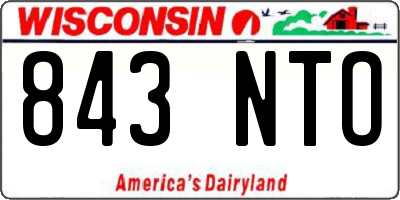 WI license plate 843NTO