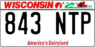 WI license plate 843NTP