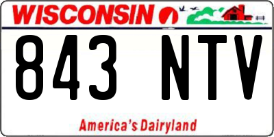 WI license plate 843NTV