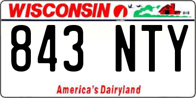 WI license plate 843NTY