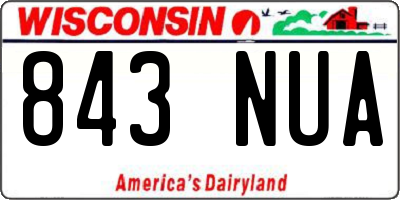 WI license plate 843NUA