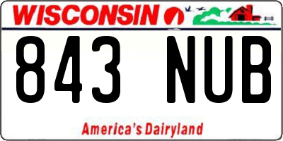 WI license plate 843NUB