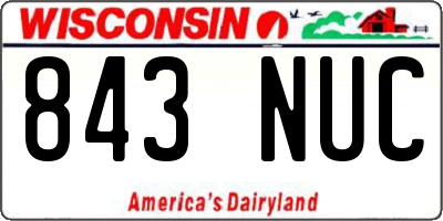 WI license plate 843NUC