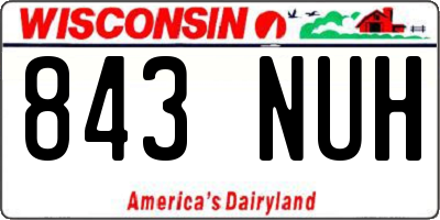 WI license plate 843NUH