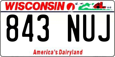 WI license plate 843NUJ