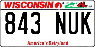 WI license plate 843NUK
