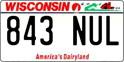 WI license plate 843NUL
