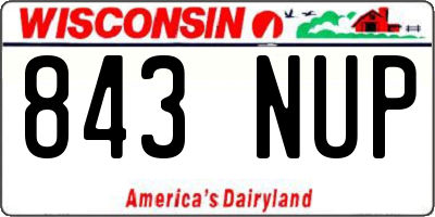 WI license plate 843NUP