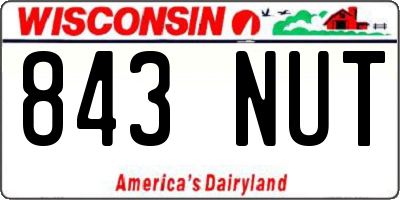 WI license plate 843NUT
