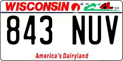 WI license plate 843NUV