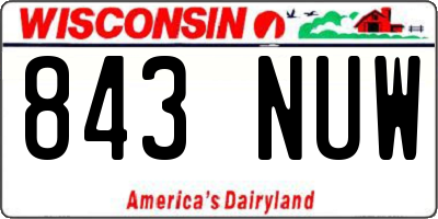 WI license plate 843NUW