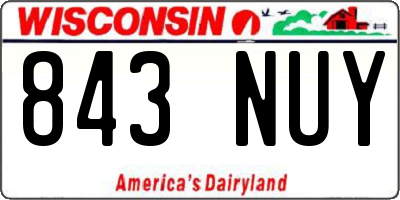 WI license plate 843NUY