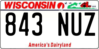 WI license plate 843NUZ