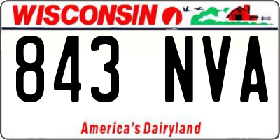 WI license plate 843NVA