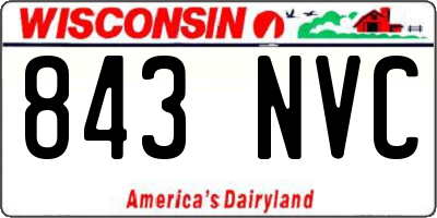 WI license plate 843NVC