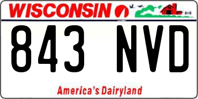 WI license plate 843NVD