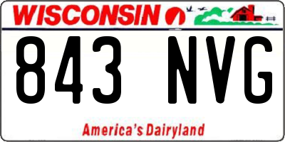 WI license plate 843NVG