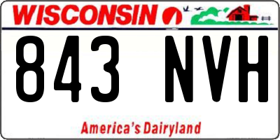 WI license plate 843NVH