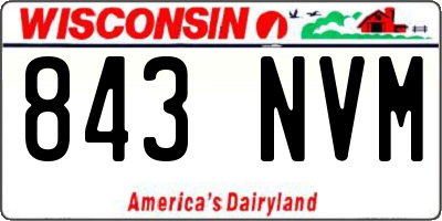 WI license plate 843NVM