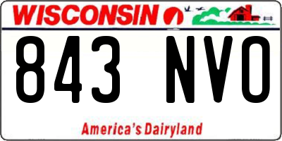 WI license plate 843NVO