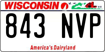 WI license plate 843NVP