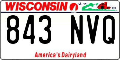 WI license plate 843NVQ