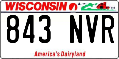 WI license plate 843NVR