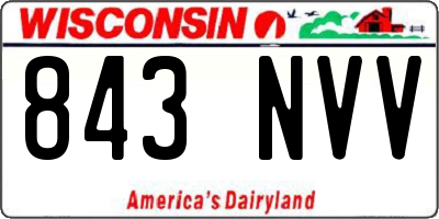 WI license plate 843NVV