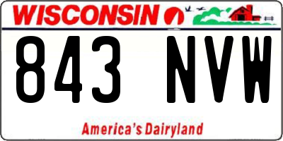 WI license plate 843NVW