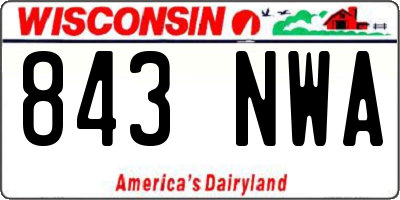 WI license plate 843NWA