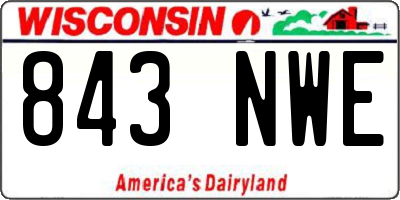 WI license plate 843NWE