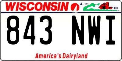 WI license plate 843NWI