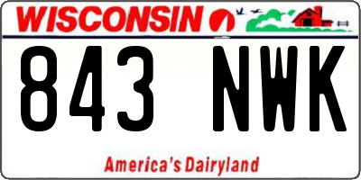 WI license plate 843NWK