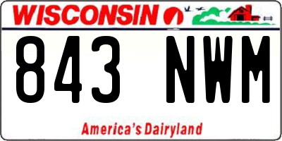 WI license plate 843NWM