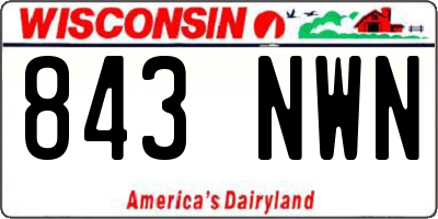 WI license plate 843NWN