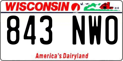 WI license plate 843NWO